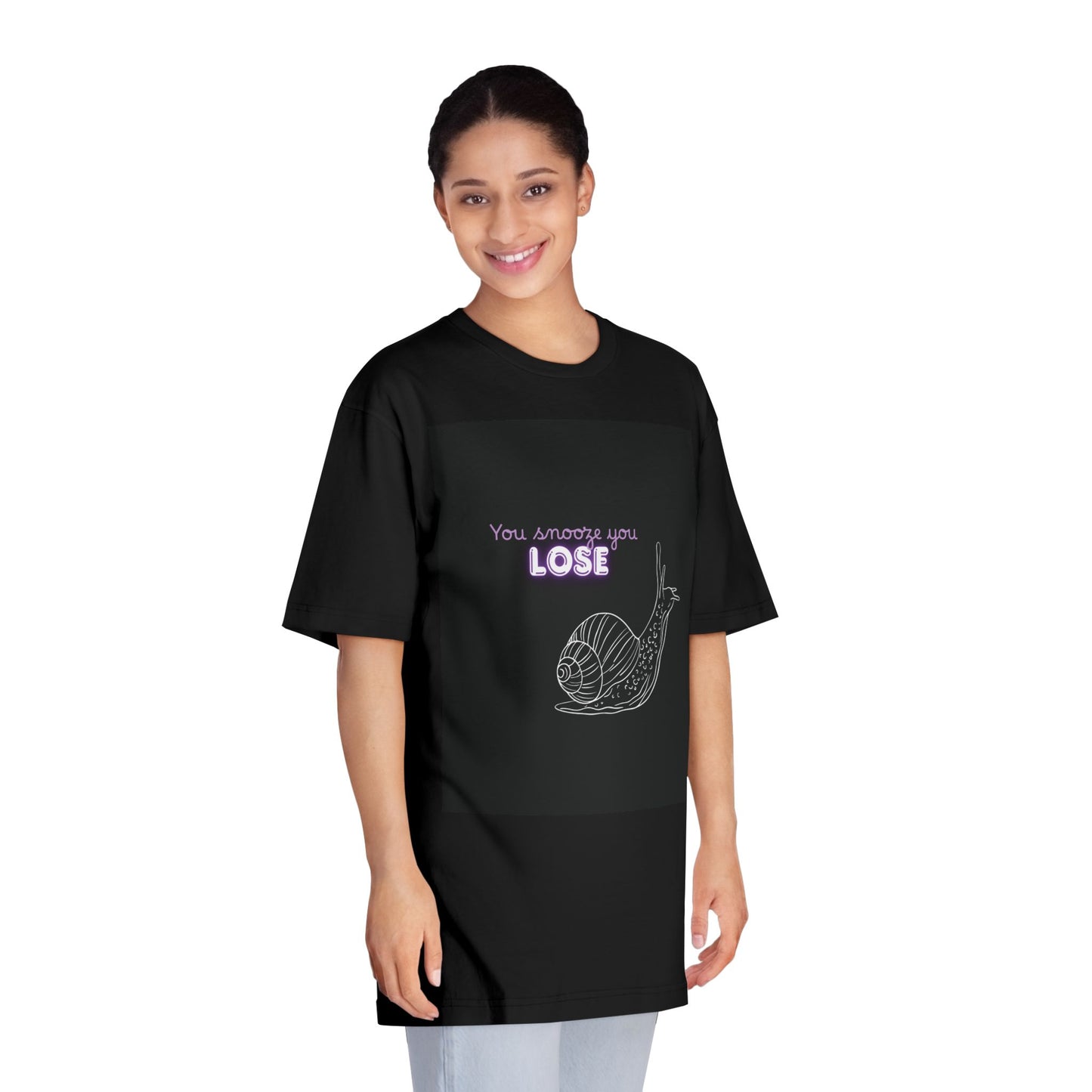 Snail Humor Unisex Classic Crewneck T-Shirt, Funny Tee, Unique Gift, Casual Wear, Sluggish Style, Perfect for Animal Lovers