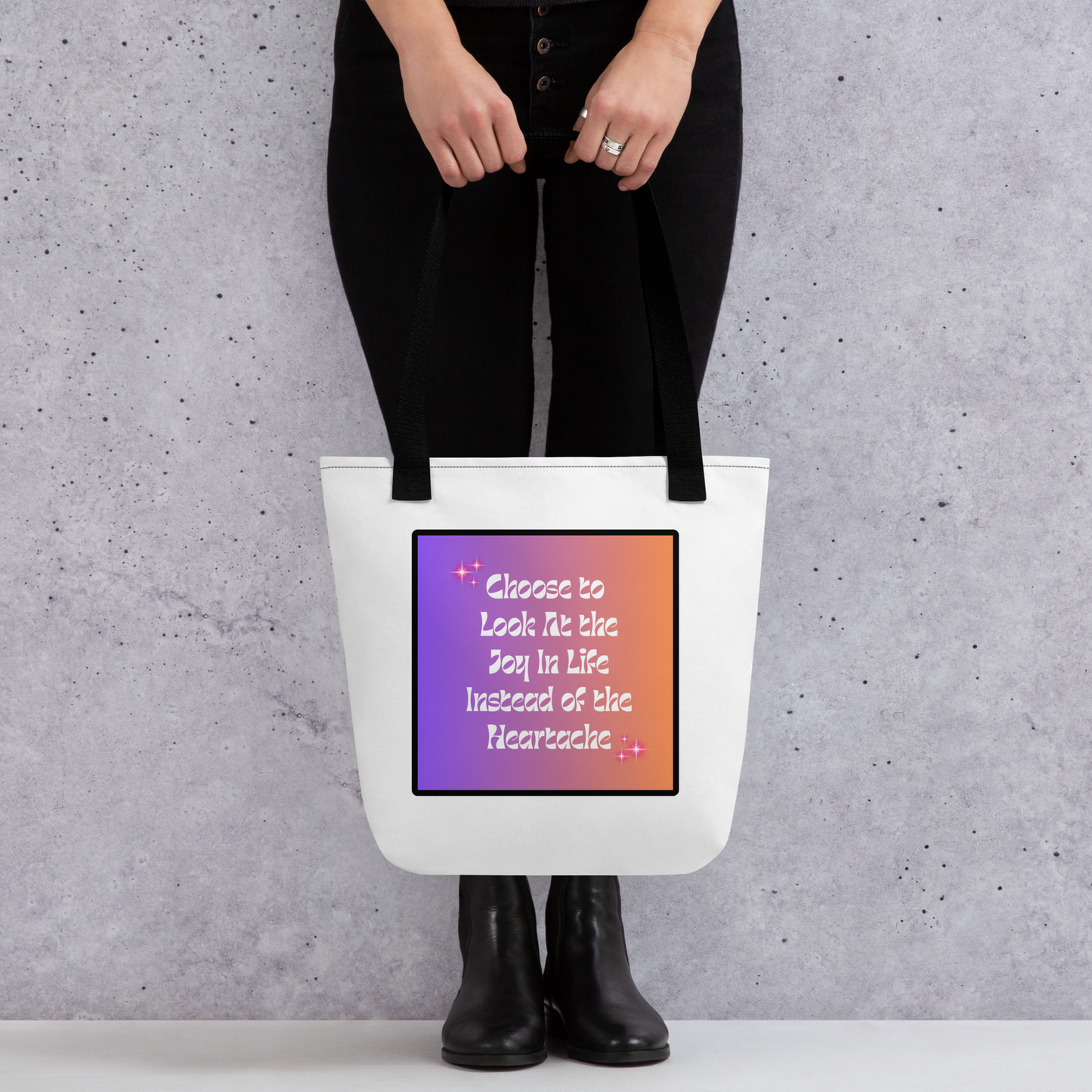 Polyester Tote Bag - Look At the Joy In Life
