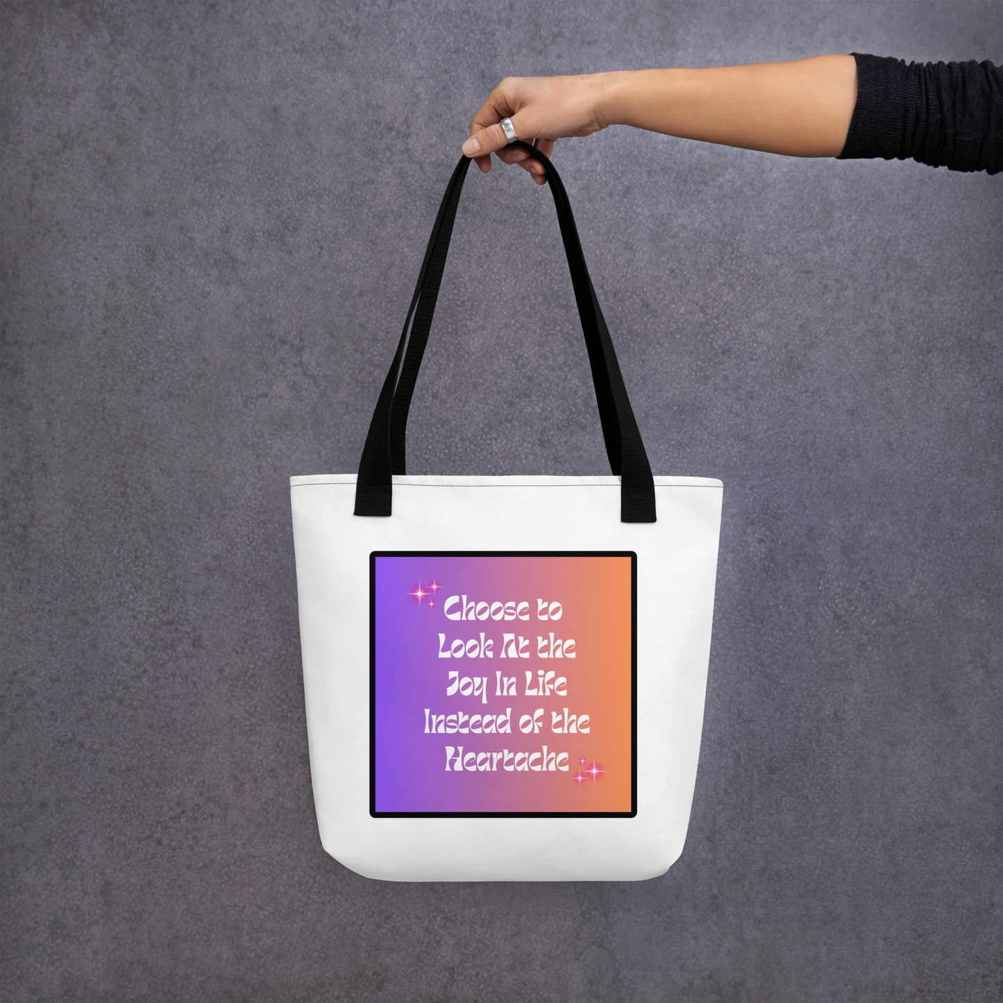 Polyester Tote Bag - Look At the Joy In Life